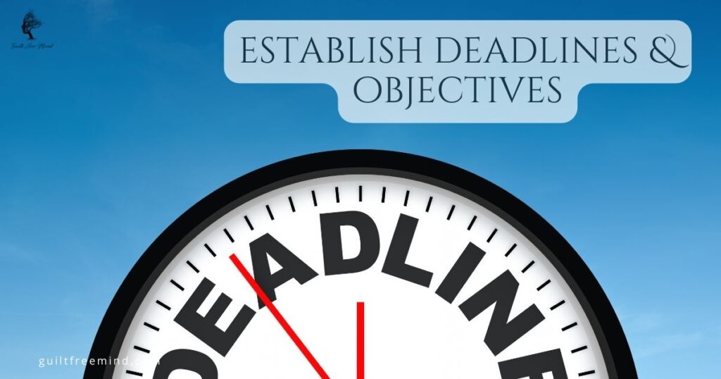 establish deadlines & objectives